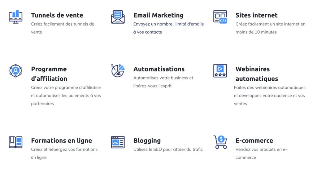 Systeme.io vs Clickfunnels - Courbes d'apprentissage - Fonctionnalités Systeme.io